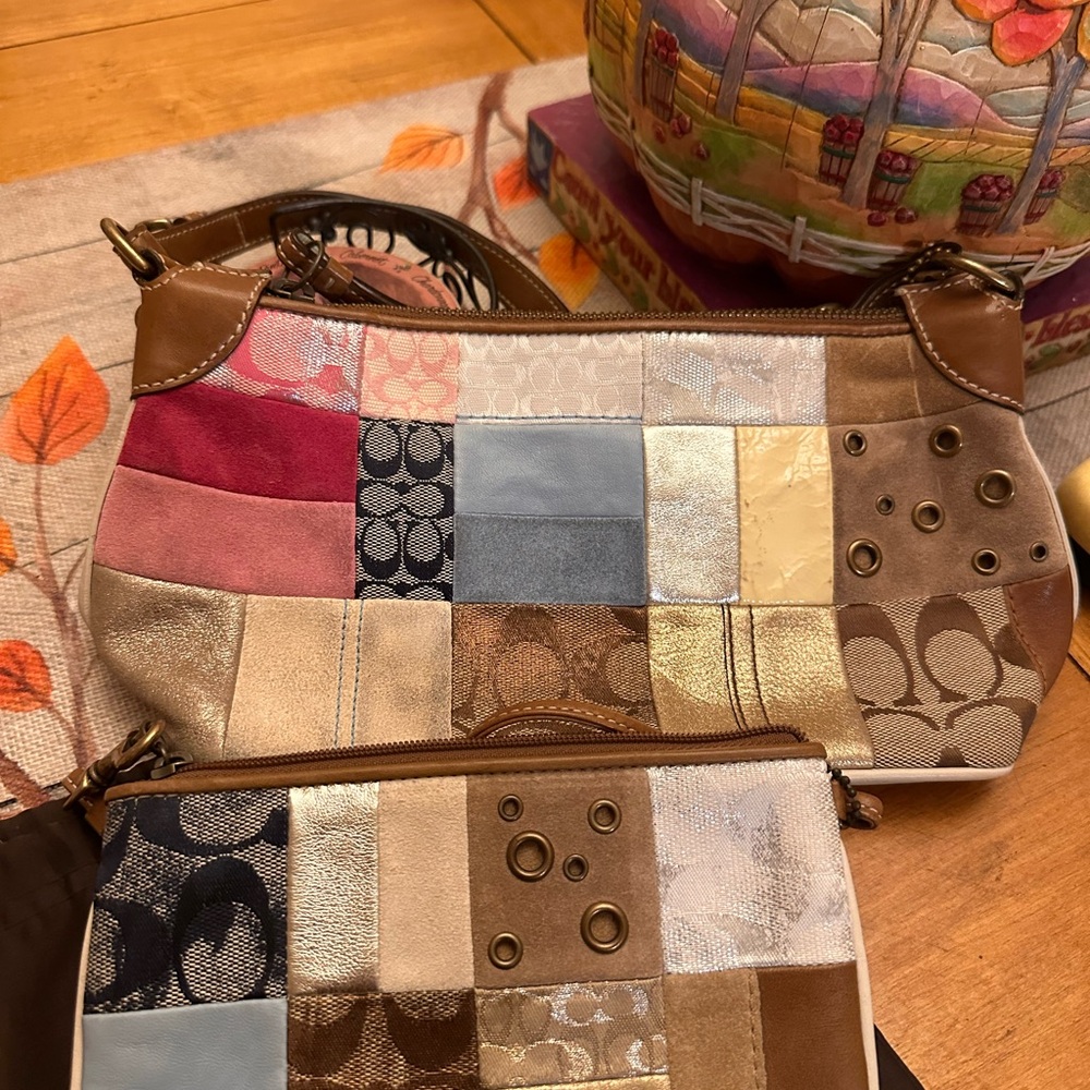 Coach Multicolor Patchwork Shoulder Bag and Wrist… - image 2